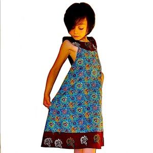 Turquoise Cotton Floral Dress